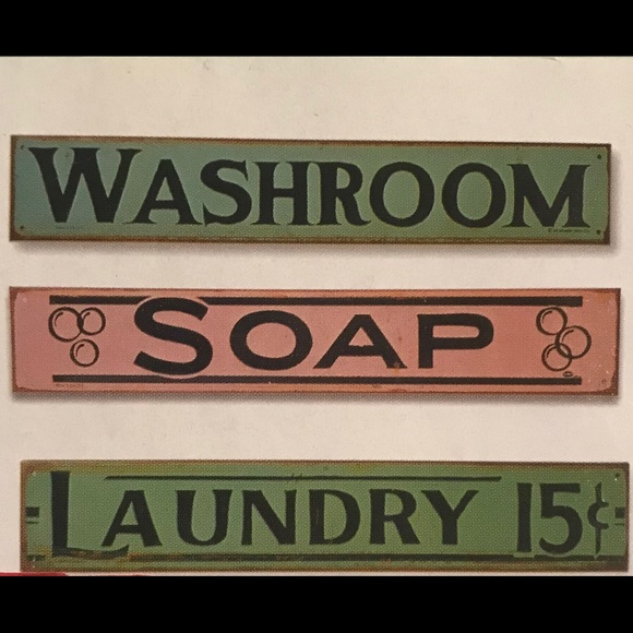 Vintage Metal Washroom Sign